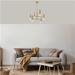 Metal 6Lı Avize Parlak Gold Gharıb-13267