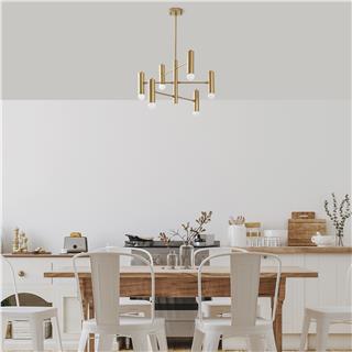 Metal 6Lı Avize Parlak Gold Gharıb-13267
