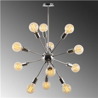 Rustik 12Li Avize Parlak Krom Harput-Mr-602