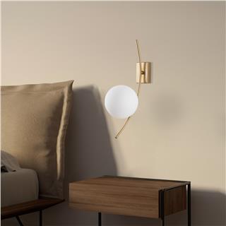 Camlı Tekli Aplik Parlak Gold Hılal-3822