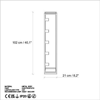 Rustik 5Li Lambader Pütürlü Siyah Kafes-13745