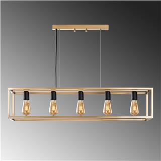 Rustik 5Li Avize Parlak Gold Kafes-13749