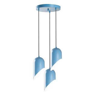 Metal Sıvama 3Lü Tepsi Sarkıt Mavi Kesıksıvama-6176-3-Lıghtblue