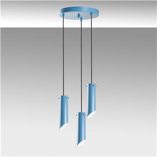 Metal Sıvama 3Lü Tepsi Sarkıt Mavi Kesıkboru-6916-Lıghtblue