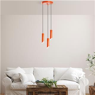 Metal Sıvama 3Lü Tepsi Sarkıt Orange Kesıkboru-6916-Orange