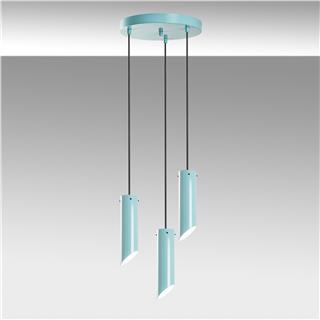 Metal Sıvama 3Lü Tepsi Sarkıt Parlak Turkuaz Kesıkboru-6916-Turquoıse