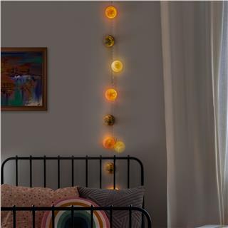 Polyester İp 20Li Süsleme Işıkları Gri Pembe Beyaz | Krt-004