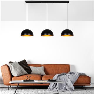 Metal Sıvama 3Lü Sıralı Sarkıt Parlak Siyah Gold Kure-40-Mr-722-3