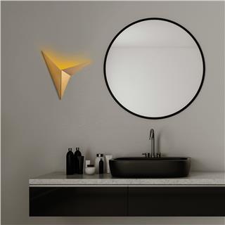 Rustik Kuş Figür Metal Tekli Duvar Aplik Parlak Gold, Ambiyans Aydınlatma KUS-NUW-3204