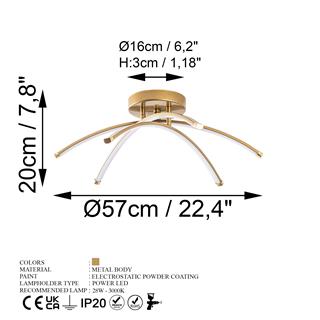 LedLi Avize Parlak Gold Ledbanana-13686