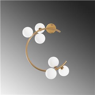 Camlı 6Lı Aplik Parlak Gold Lumınar-14131
