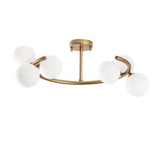 Camlı 6Lı Plafonyer Parlak Gold Lumınar-14141