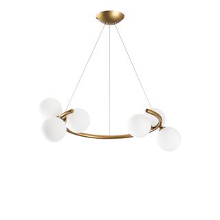Camlı 6Lı Avize Parlak Gold Lumınar-14146