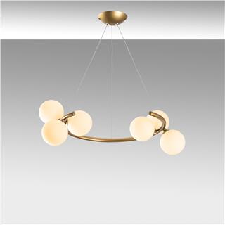 Camlı 6Lı Avize Parlak Gold Lumınar-14146