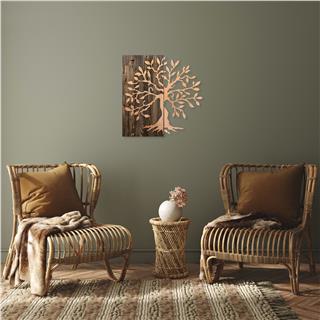 Ma-124-Copper Metal Ahşap Duvar Panoları Ma-124-B