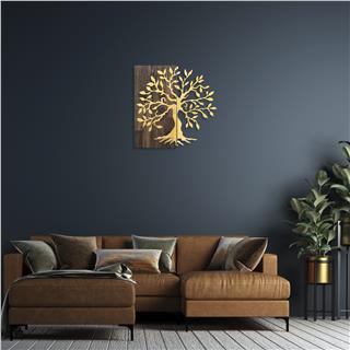 Ma-124-Gold Metal Ahşap Duvar Panoları Ma-124-D