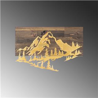 Ma-128-Gold Metal Ahşap Duvar Panoları Ma-128-D