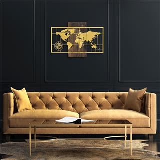 Ma-146-Gold Metal Ahşap Duvar Panoları Ma-146-D
