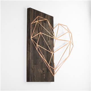 Ma-154-Copper Metal Ahşap Duvar Panoları Ma-154-B