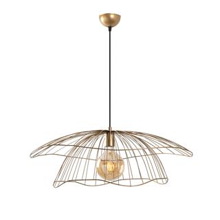Mantar Büyük Tekli Tel Sarkıt Avize Gold, Sarkıt Lamba Aydınlatma MANTAR-6503-XL