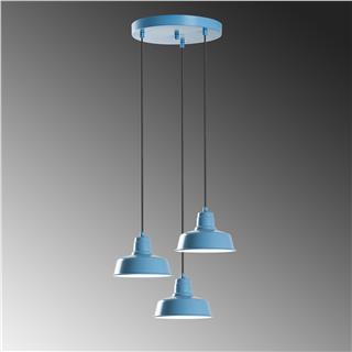 Metal Sıvama 3Lü Tepsi Sarkıt Mavi Mematı-181Lıghtblue-3