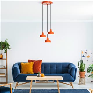 Metal Sıvama 3Lü Tepsi Sarkıt Orange Mematı-181Orange-3
