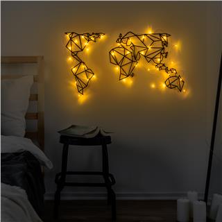 Metal Duvar Dekorları Pütürlü Siyah Metal-010-Led