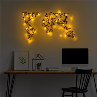 Metal Duvar Dekorları Pütürlü Siyah Metal-010-Led