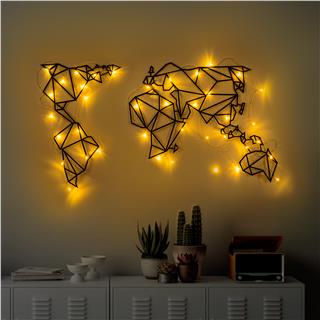 Metal Duvar Dekorları Pütürlü Siyah Metal-010-Led