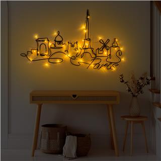 Metal Duvar Dekorları Pütürlü Siyah Model-245-Led