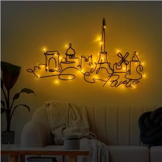 Metal Duvar Dekorları Pütürlü Siyah Model-245-Led