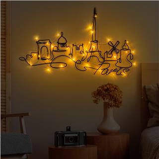 Metal Duvar Dekorları Pütürlü Siyah Model-245-Led