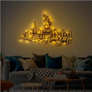Metal Duvar Dekorları Pütürlü Siyah Model-246-Led