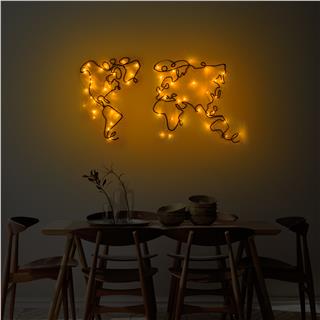 Metal Duvar Dekorları Pütürlü Siyah Model-257-Led
