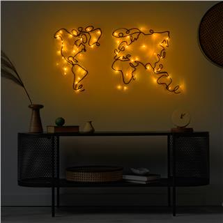 Metal Duvar Dekorları Pütürlü Siyah Model-257-Led