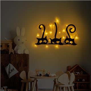 Metal Duvar Dekorları Pütürlü Siyah Model-967-Led