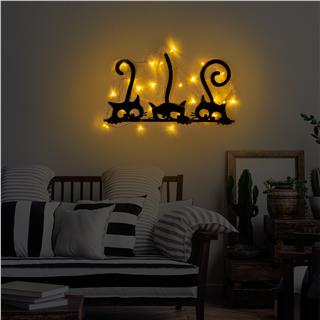 Metal Duvar Dekorları Pütürlü Siyah Model-967-Led