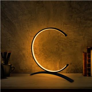 LedLi Masa Lambası Pütürlü Siyah Moon-13330