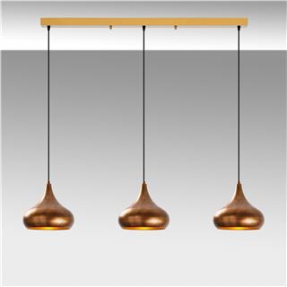 Metal Sıvama 3Lü Sıralı Sarkıt Patine Gold Muba-11553