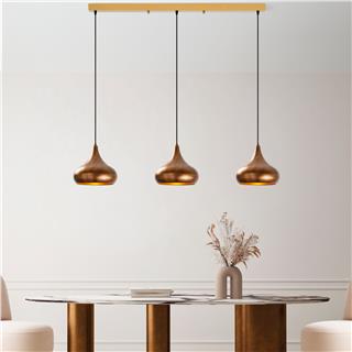 Metal Sıvama 3Lü Sıralı Sarkıt Patine Gold Muba-11553