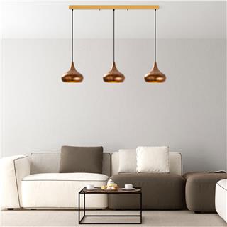 Metal Sıvama 3Lü Sıralı Sarkıt Patine Gold Muba-11553