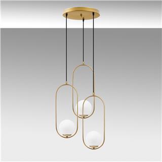 Camlı 3Lü Tepsi Sarkıt Parlak Gold Mudonı-Mr-935-1