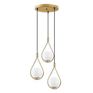 3lü Salkım Damla Avize Yuvarlak Tepsi Altın Metal,Beyaz Camlı Salon E27duylu,MUDONI-MR-938-2