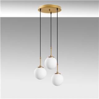 Camlı 3Lü Tepsi Sarkıt Parlak Gold Orbıtal-15-14007