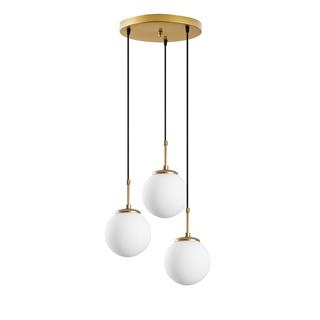 Camlı 3Lü Tepsi Sarkıt Parlak Gold Orbıtal-20-14047
