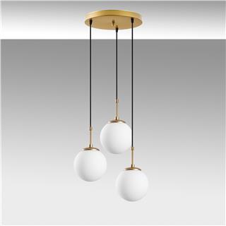 Camlı 3Lü Tepsi Sarkıt Parlak Gold Orbıtal-20-14047