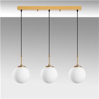 Camlı 3Lü Sıralı Sarkıt Parlak Gold Orbıtal-20-14052
