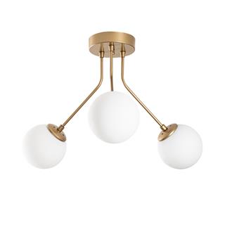Camlı 3Lü Plafönyer Parlak Gold Orıon-13956