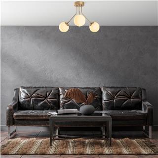 Camlı 3Lü Plafönyer Parlak Gold Orıon-13956
