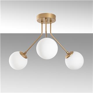 Camlı 3Lü Plafönyer Parlak Gold Orıon-13956
